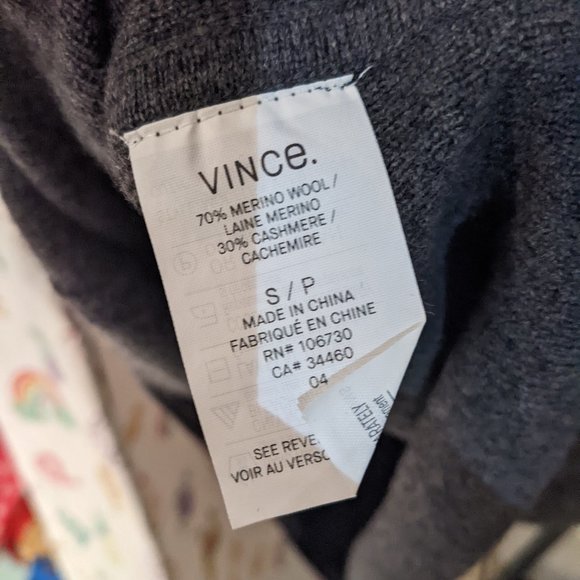 Vince Lace Up Grey Sweater Merino and Cashmere - Picture 12 of 12